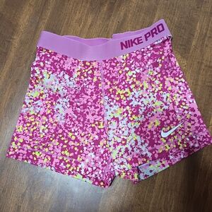 Nike Pro Pink Patterned Compression Shorts
